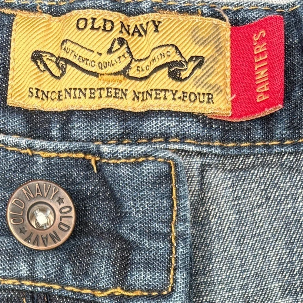 Old Navy Boys Denim Painter’s Shorts with Adjustable Waist Tabs | Size 7